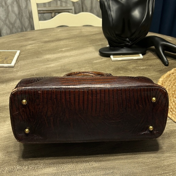 024. Brahmin Brown Crocodile-Embossed Satchel - Picture 7 of 16